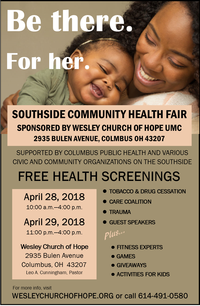 Southside Community Health Fair sponsored by Wesley Church of Hope